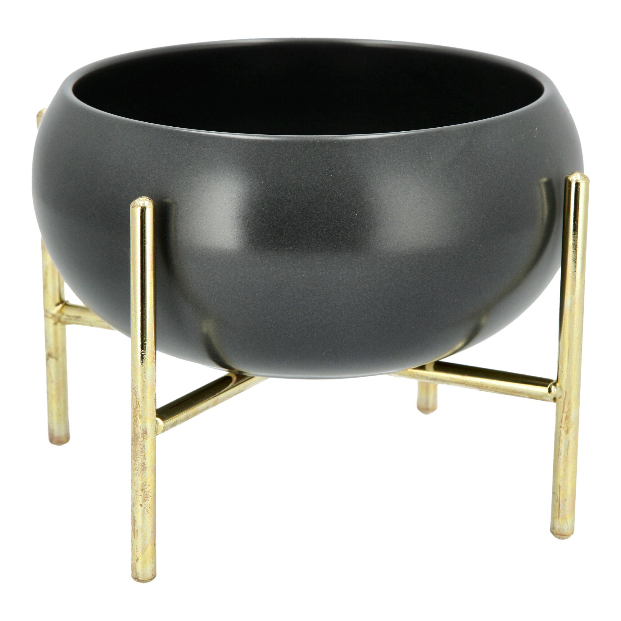 

La Mesa 16Cm Salad Bowl Semi Matt Grey W/Gold