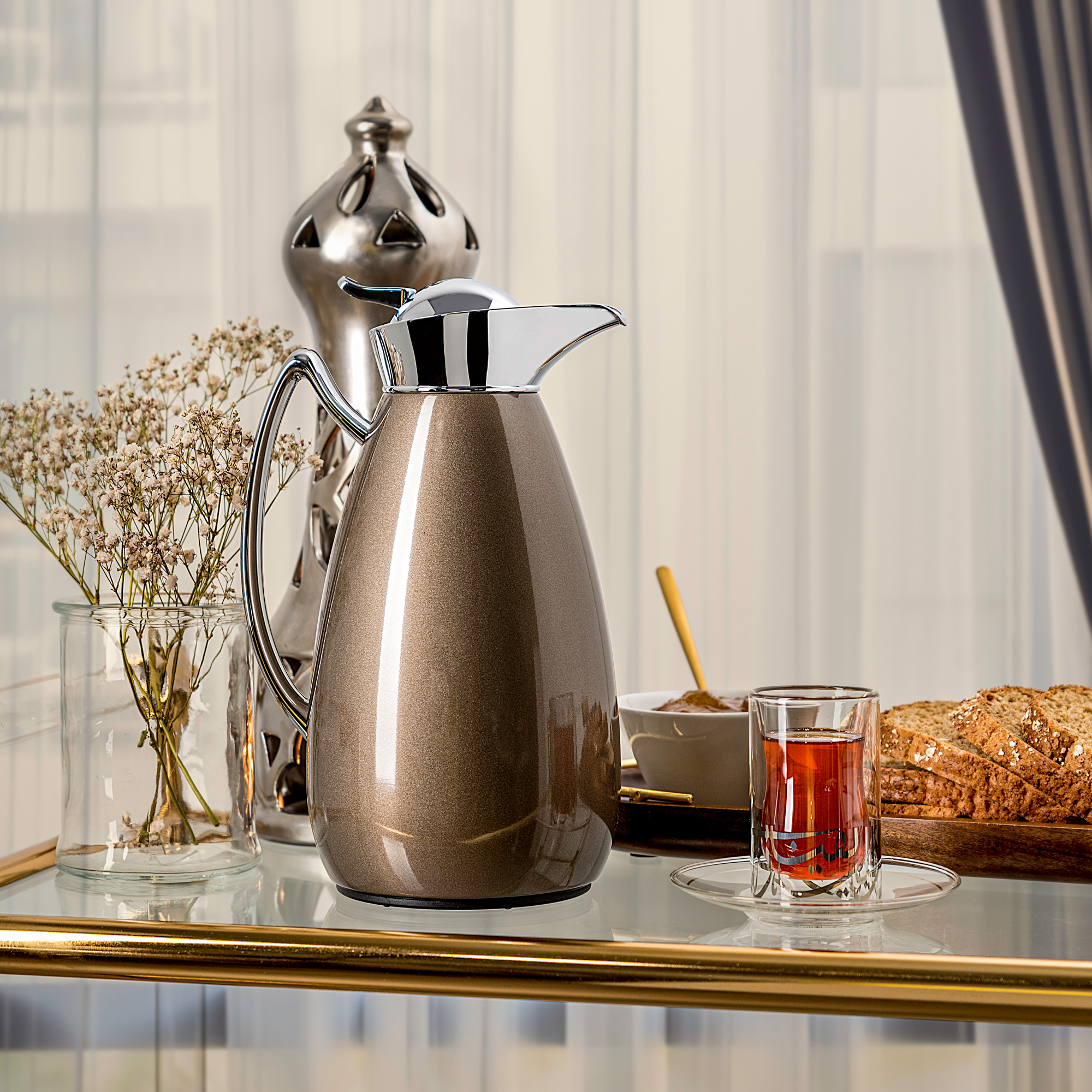 

Dallety Steel Flask Italian Brown/Chrome 1 Liter