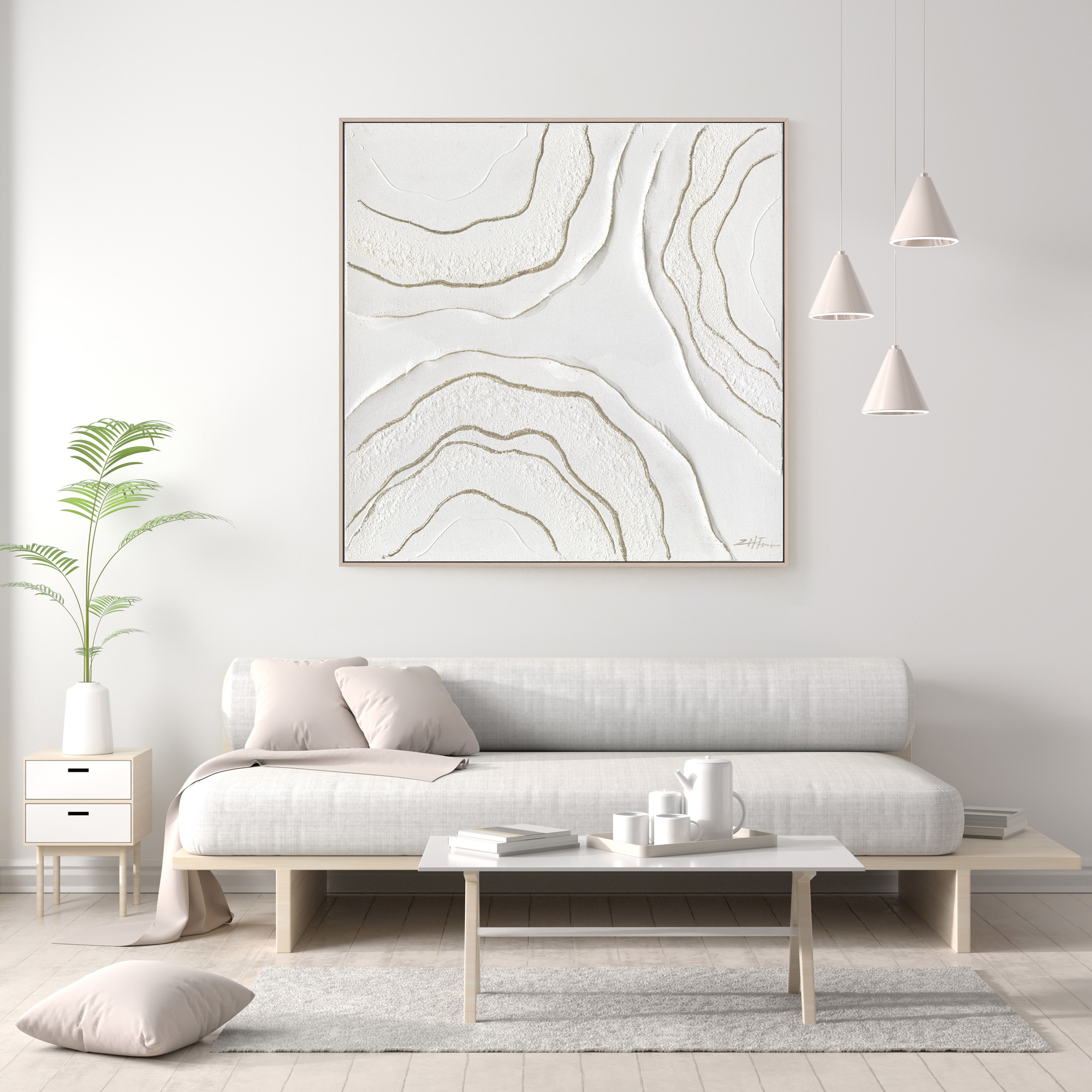 

Wall Art Abstrat Hand Painting 120*120 cm