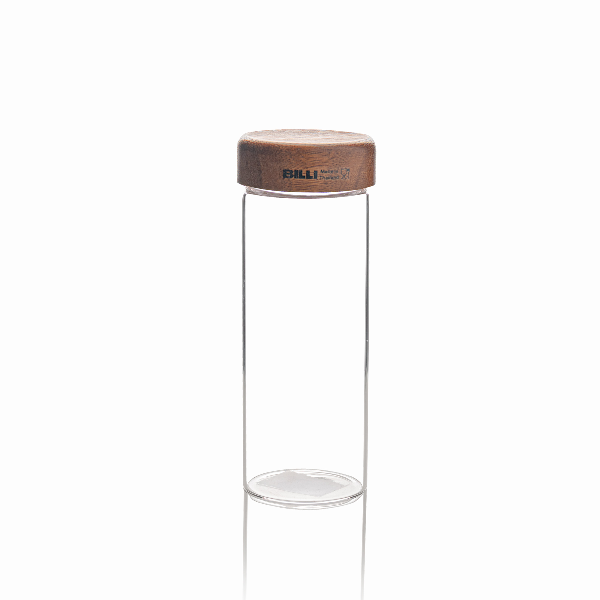 

Billi glass bottle with wooden lid & spoon 15 cm