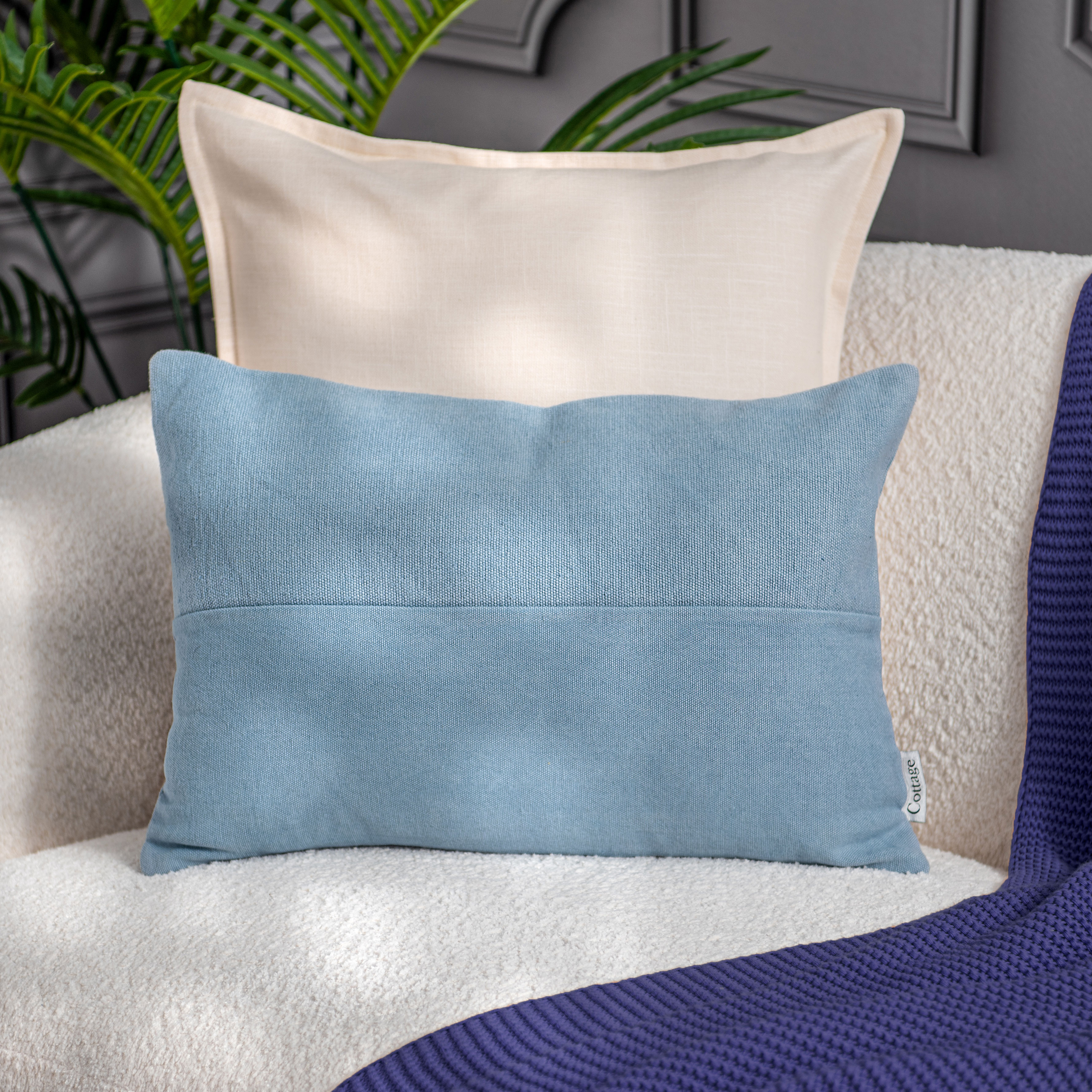 

Rectangular Plain Cotton Cushion 30*50 cm