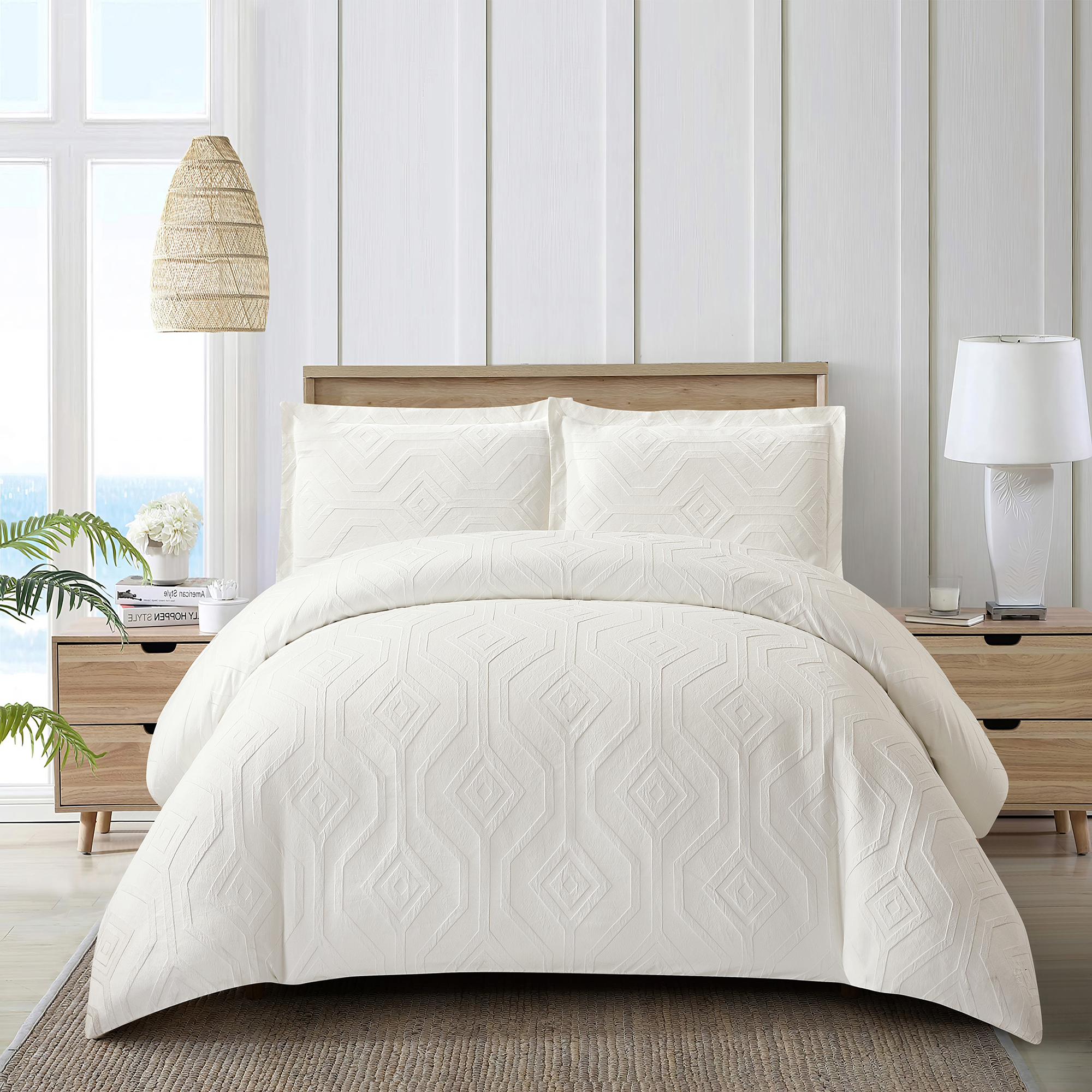 

Boutique Blanche Geo Tile 3pc Comforter Queen Beige 200*240 cm