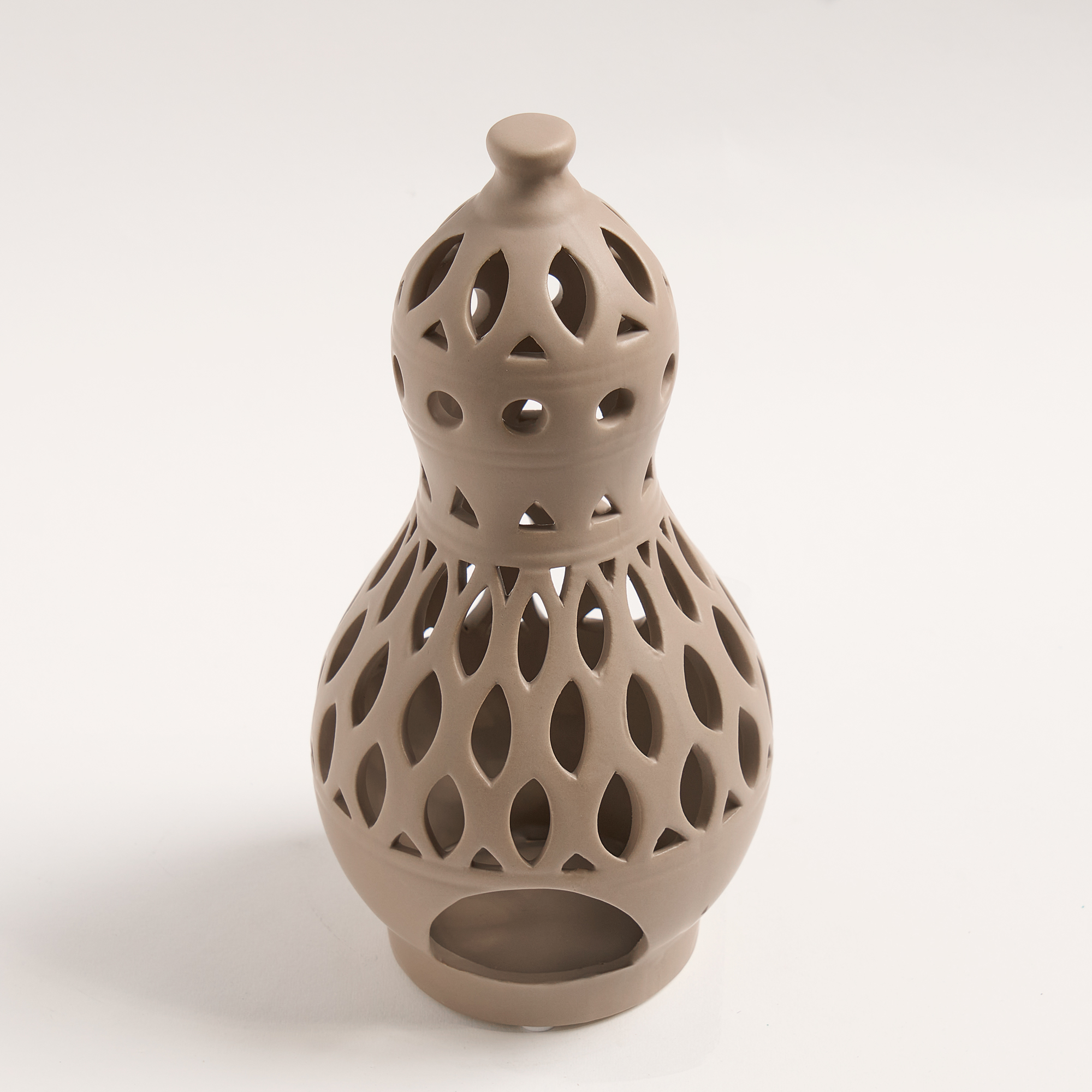 

Homez brown ceramic candle holder 12.1*12.1*24.7 cm