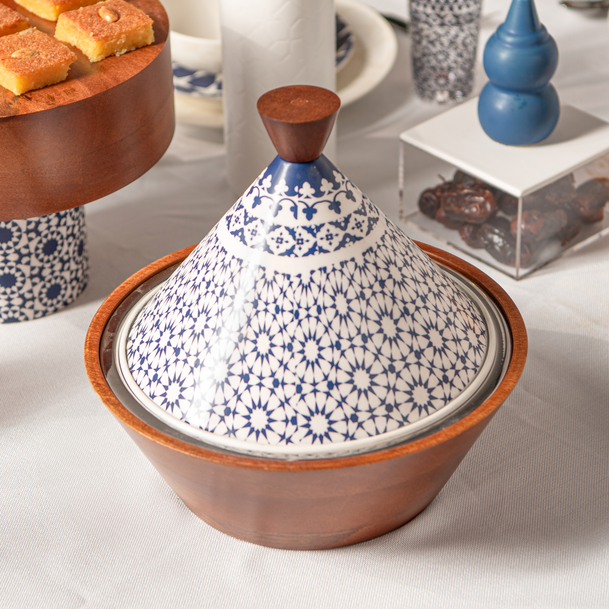 

Bahja multi color wood bowl 26*26*26 cm
