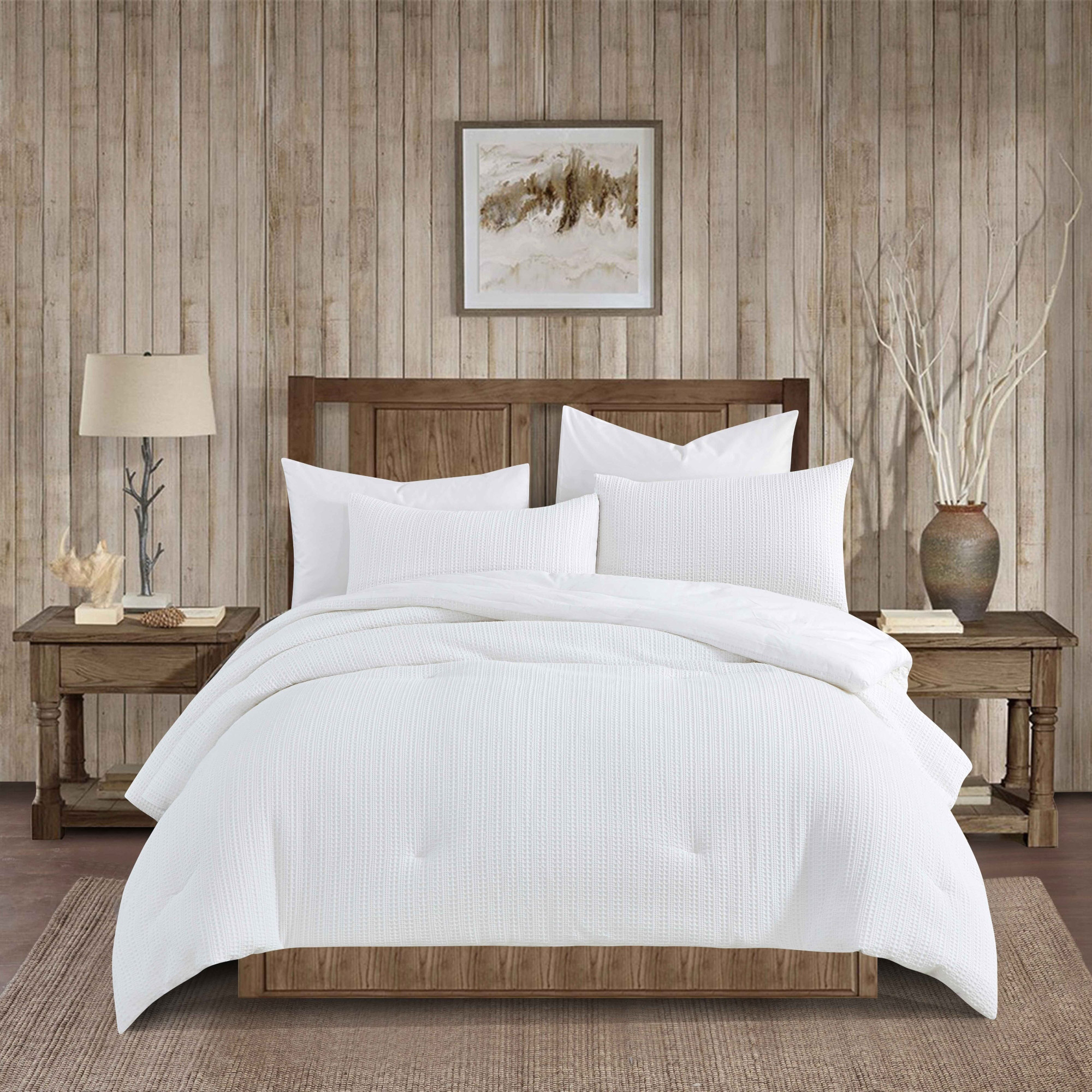 

5 Pcs White Comforter Set King Size, 240*250, Boutique Blanche