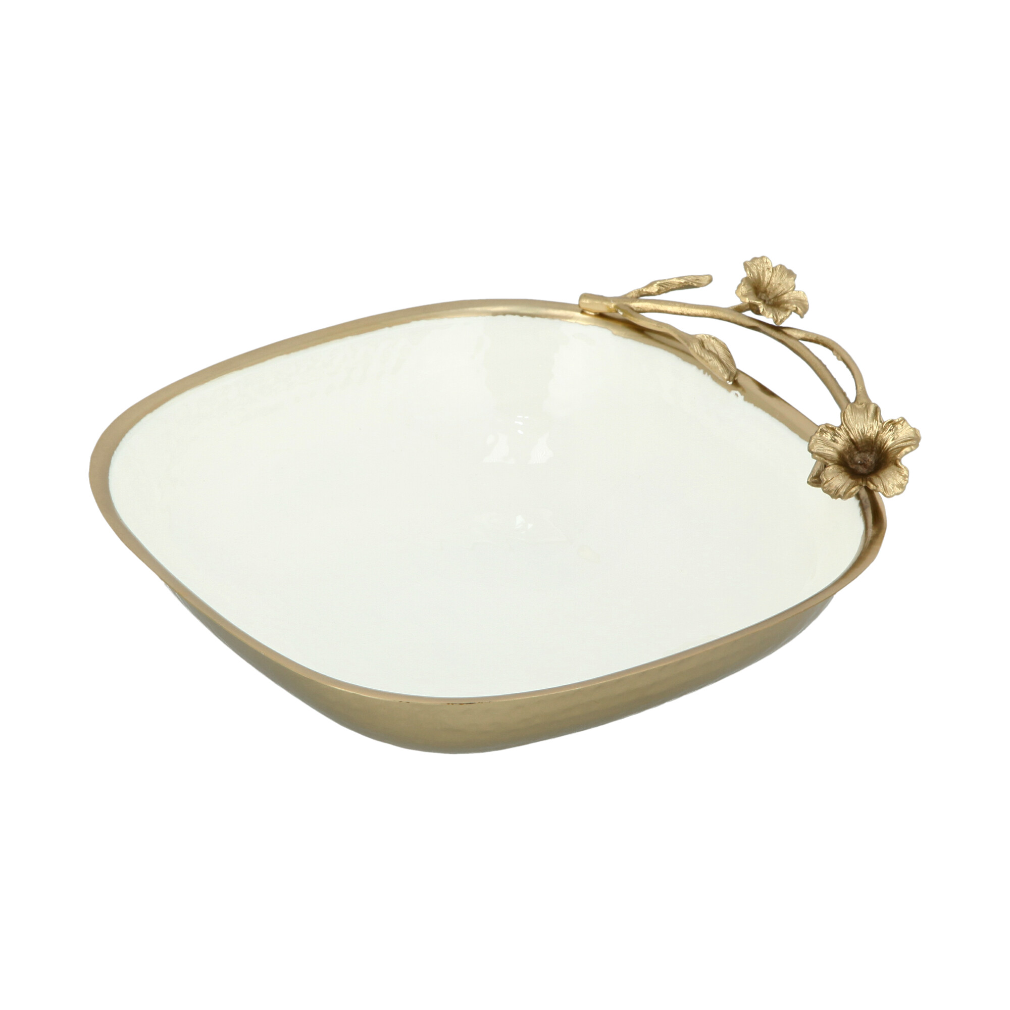 

Oval Bowl White&Satin Gold