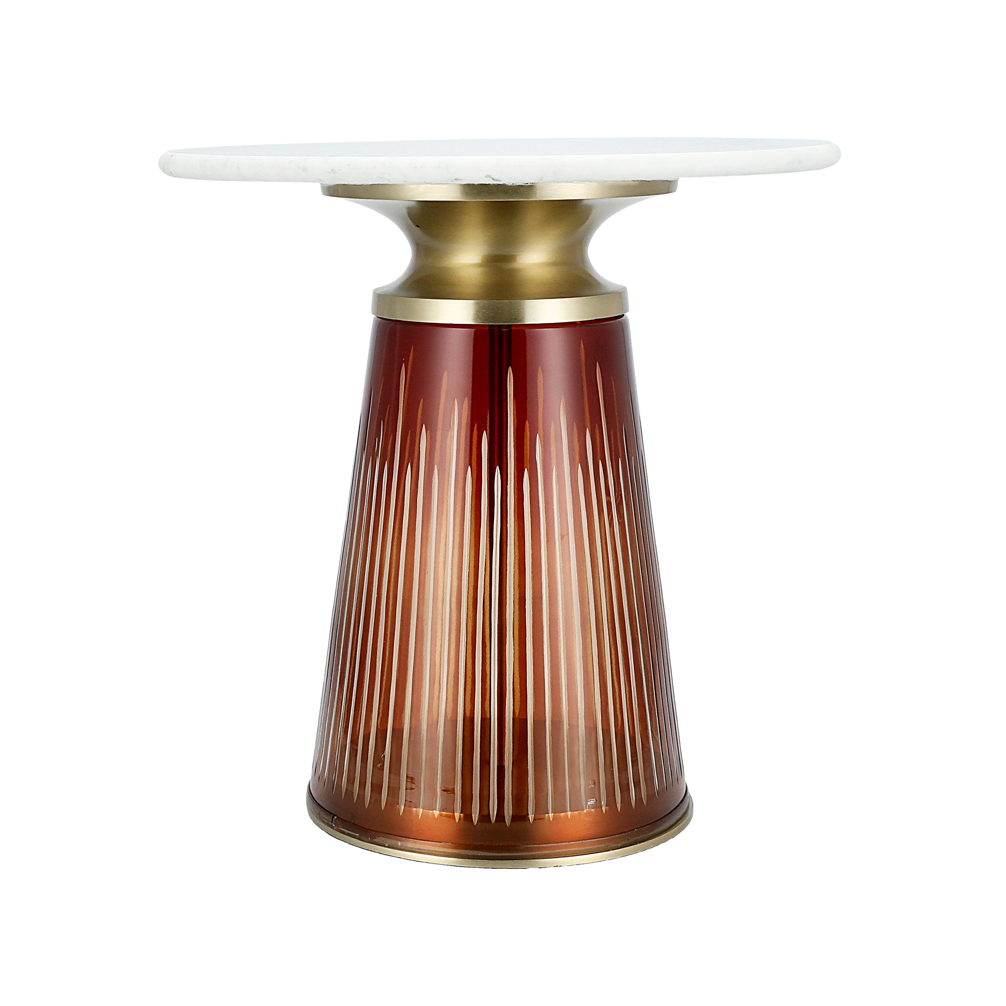 

Side Table Glass Base And Marble Top 46*46 cm