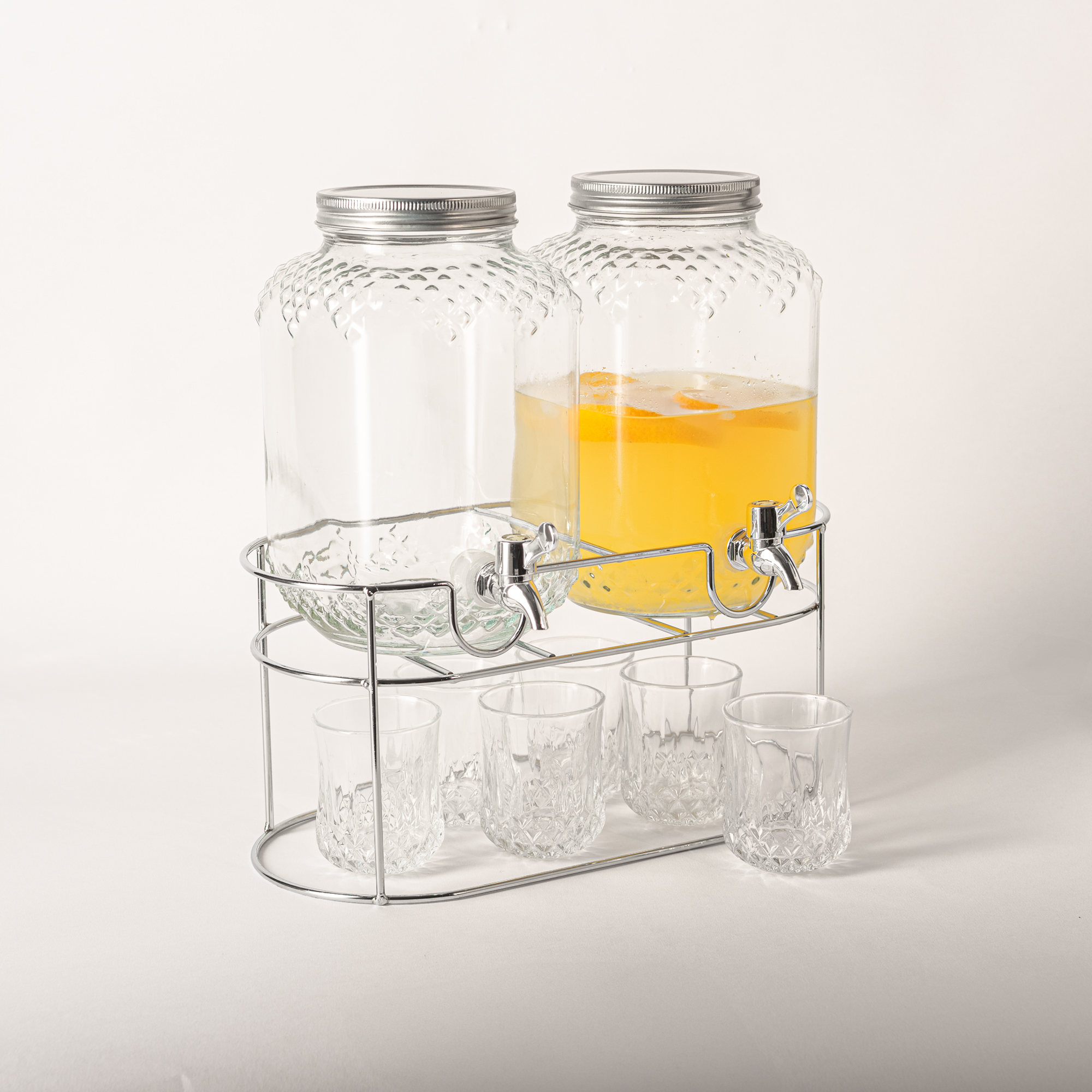 

La Mesa 9 pcs glass juice dispensser and juice cups 4 L