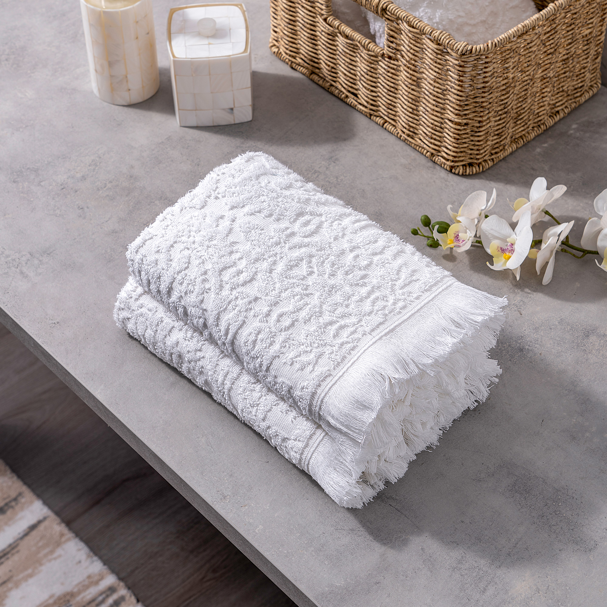 

Luxury Jacquard Hand Towel White 100% Cotton 50*100 cm