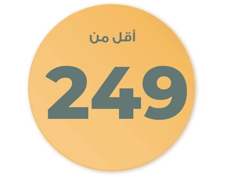 أقل من 249 ريال